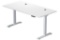 Progressive Desk Electric Compact Stand Up Office Home Desk Table, White Frame, Warm White MDF Table