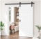 DELAVIN 36 x 84 in Sliding Barn Door with 6.6 FT - White 5 Panel Door
