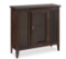 Ryan One Door Entryway Curio Cabinet, Lighted Display with Adjustable Glass Shelf, Solid Hardwood