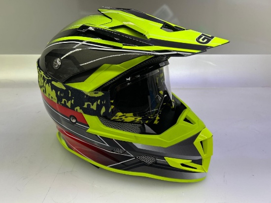 GLX GX23 Dirt Bike/Motocross Helmet - Sear Yellow - DOT Approved