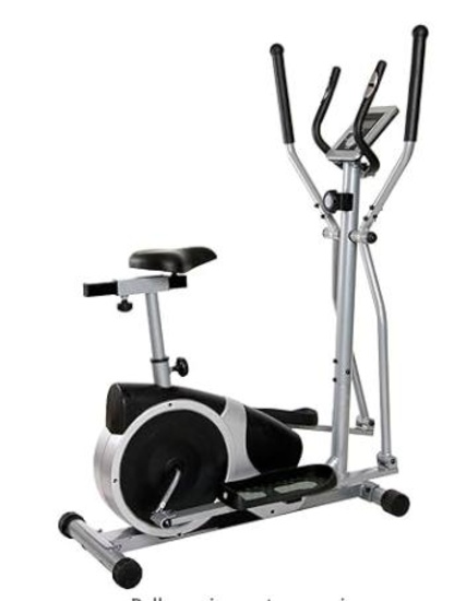 Body Champ Magnetic Cardio Dual Trainer - Elliptical and Upright Exercise Bike BRM2720