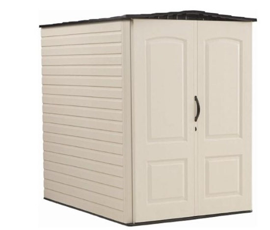 Rubbermaid Large Vertical Resin Outdoor Storage Shed With Floor (6.2 x 4.6 Ft), Weather Resistant,