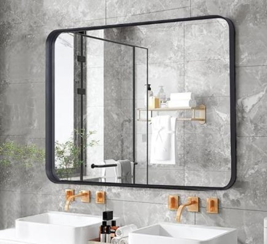 Black Mirror for Bathroom Wall Mirror 30in x 40in Wall Mounted