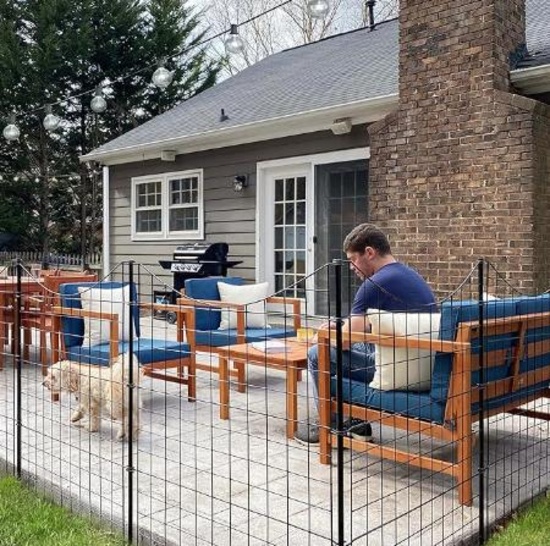 39in H (3 Fence Panels) No Dig Easy Install Zippity Black Metal Fence, Decorative Fence