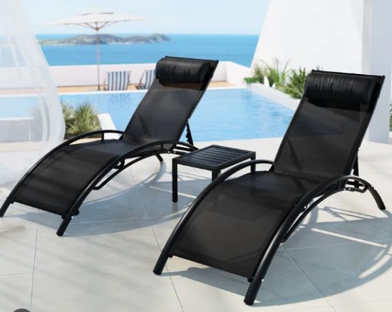 Lounge Patio Set Black