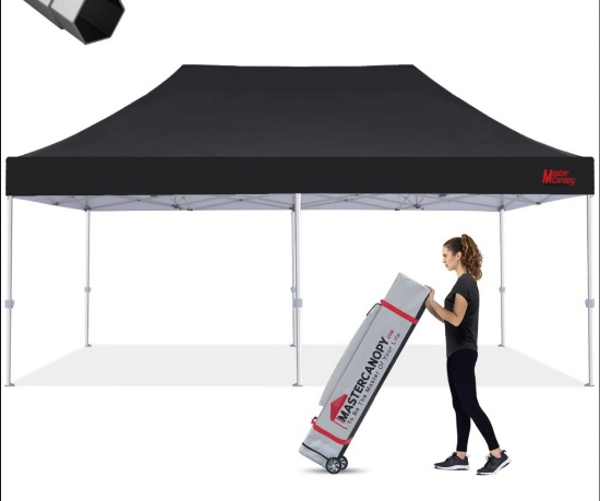 MasterCanopy Outdoor 10x20ft Black Pop Up Tent Shade Canopy Shelter