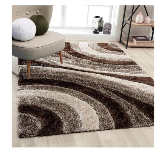 LUXE WEAVERS Lantanas Collection 7070 Brown 5x7 Modern Shag