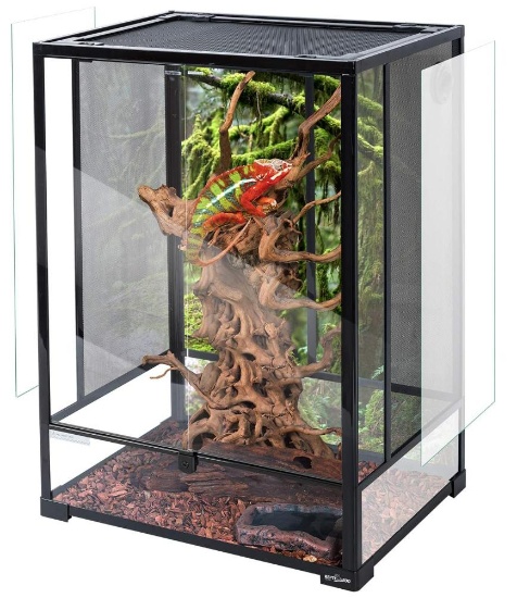 REPTI ZOO 24in x 18in x 36in Reptile Tall Glass Terrarium Rainforest Habitat
