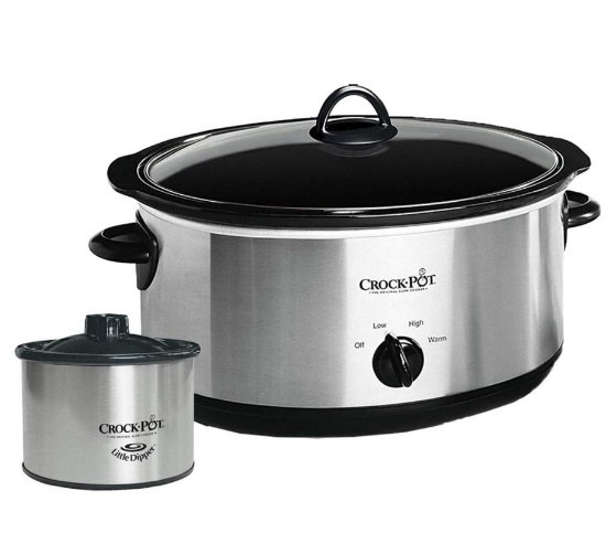 Crockpot Crock-Pot Large 8 Quart Slow Cooker Bundle with Small Mini 16 Ounce Portable Food Warmer