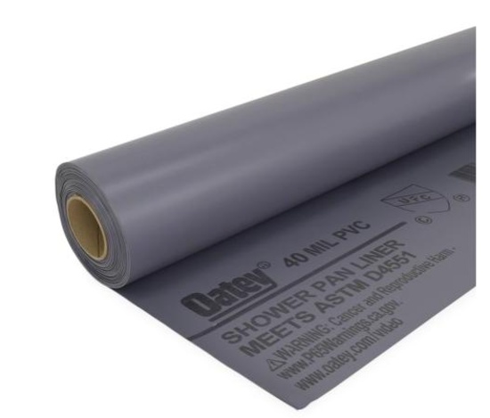 6ft Wide 40 mil Gray Oatey PVC Shower Pan Liner