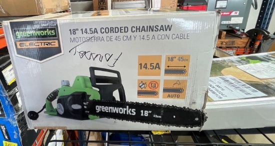 Greenworks 18-Inch 14.5 Amp Corded Electric Chainsaw 20332