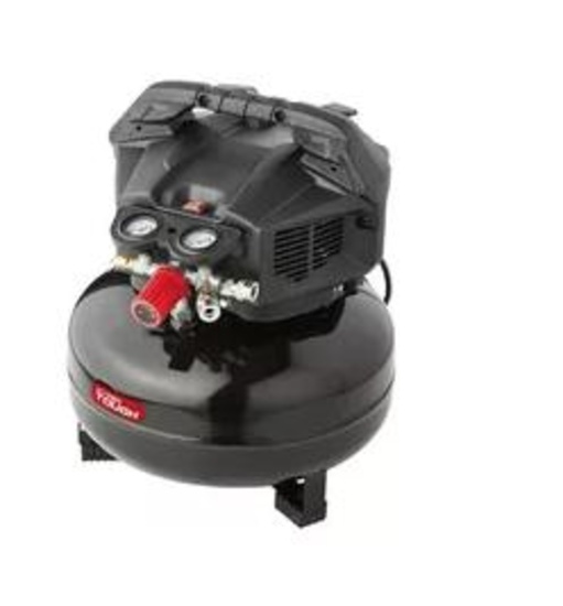 Hyper Tough VACW1523BEMG 6 Gallon Oil Free Pancake Air Compressor