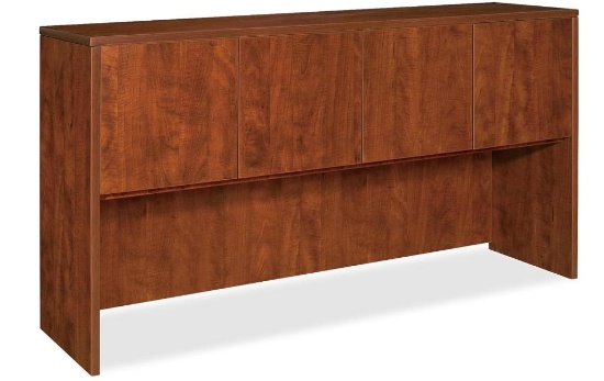 Lorell Hutch with Doors, 66 by 15 by 36-Inch, Cherry