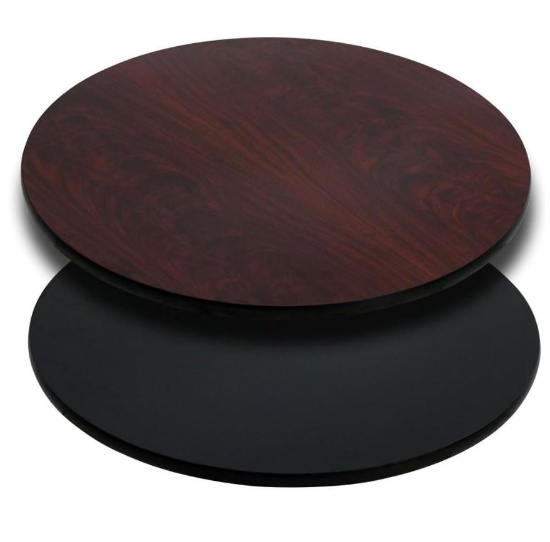 Flash Furniture Glenbrook 36in Round Table Top with Black or Mahogany Reversible Laminate Top