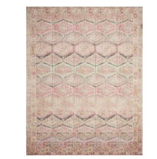Loloi Layla Collection, LAY-17 Pink/Lagoon 9'-0" x 12'-0" .13" Thick, Area Rug, Soft, Durable