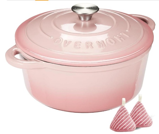 Overmont Enameled Cast Iron Dutch Oven