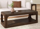 Plank+Beam Forma Coffee Table, 54 Inch Modern Coffee Table with Shelf