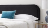 Edenbrook Miller Low Profile, Performance Velvet Headboard for King Size Bed-Black Upholstered