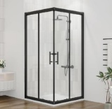DELAVIN 36.in W x 36.in L x 75.in H Shower Enclosure, SGCC Clear Tempered Double Sliding Shower Door