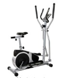 Body Champ Magnetic Cardio Dual Trainer - Elliptical and Upright Exercise Bike BRM2720