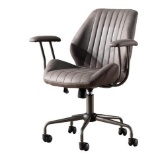 Home Office Chair with Rolling Swivel Wheels, Mid Back Faux Suede Leather