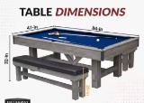 Hathaway Logan 7 ft. 3-in-1 Pool Table with Benches