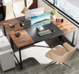 Huuger Computer Desk, 55 Inch Office Desk, Gaming Desk