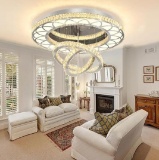 Flashing God Dia 32in Modern Crystal Chandelier Crystal Silver Ceiling Light