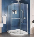 Incomplete Box Set - DreamLine Shower Enclosure Glass Doors Base, see pictures.