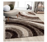 LUXE WEAVERS Lantanas Collection 7070 Brown 5x7 Modern Shag