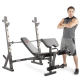 Marcy Olympic Weight Bench with Preacher Curl Pad and Leg Developer for Full-Body Workout