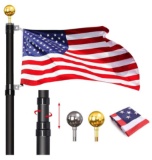 WeValor 20FT Telescoping Flag Pole Kit, Heavy Duty Aluminum In Ground