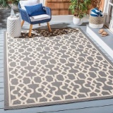 SAFAVIEH Courtyard Collection 8ft x 11ft Grey/Beige CY6071 Indoor/ Outdoor