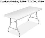 Uline Plastic Table Economy Folding Table - 72 x 30 in. - White