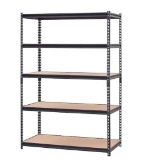 Muscle Rack 5-Tier Heavy Duty Steel Garage Storage Shelving Unit in Black (48 in. W x 72 in. H x 24