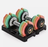 Adjustable Dumbbells Set 12.5LB/22.5LB Pair, 1-Sec Fast Adjustable
