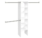 ClosetMaid SuiteSymphony Wood Closet Organizer Starter Kit with Tower and 3 Hang Rods