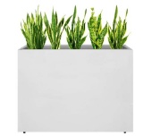 Metal Rectangular Planter Box, Galvanized Steel Tall Planters for Outdoor Plants
