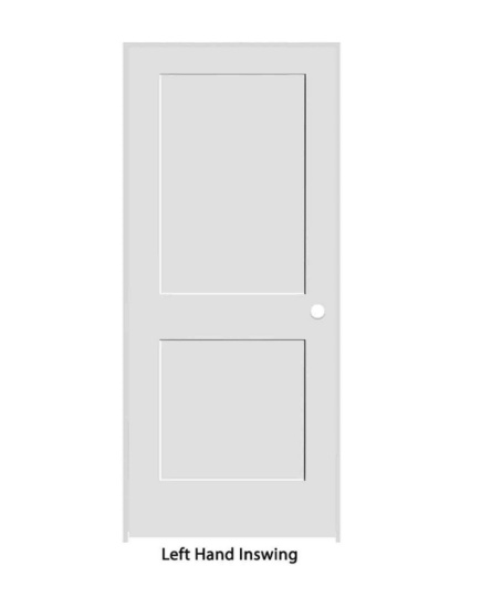 Primed 2 Panel Interior Shaker Door Prehung with 4-9/16" Jambs