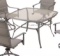 Incomplete Set - Ashbury Pewter Steel Square Glass Top Outdoor Dining Table