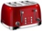Roter Mond 4 Slice Toaster Retro Stainless Steel with Bagel Defrost Cancel Function