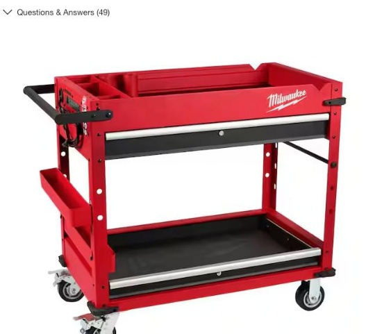 Milwaukee 40 in. 2-Drawer Steel Work Cart