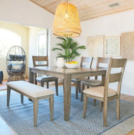 Jeromes Alamo 5pc Dinette Set: Extendable Table, 4 Chairs