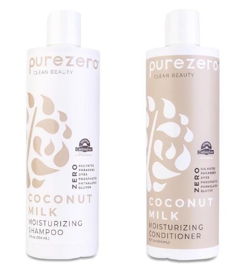 Purezero Coconut Milk Shampoo & Conditioner Set - 100% Vegan & Cruelty Free - Intense Hydration