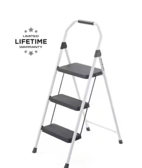 Qty 2 Gorilla Ladders 3-Step Compact Steel Step Stool with 225 lb. Load Capacity Type II Duty Rating