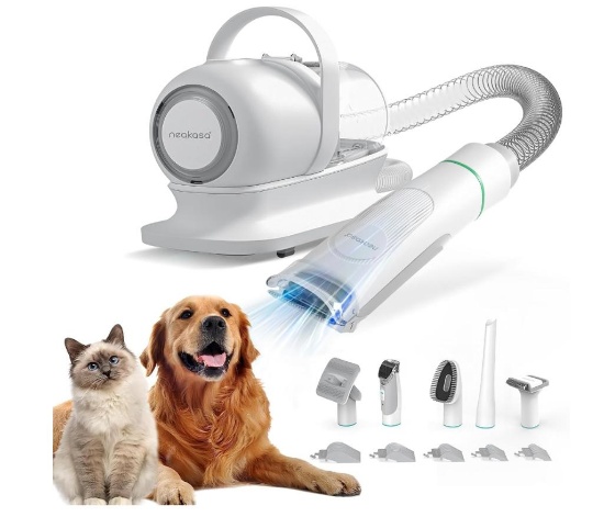 neabot Neakasa P1 Pro Pet Grooming Kit & Vacuum Suction 99% Pet Hair, Professional Clippers