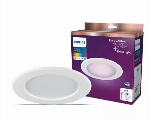Qty 8 - Philips 5 in. /6 in. Integrated LED Color Changing 85-Watt Equivalent Dimmable Smart Wi-Fi