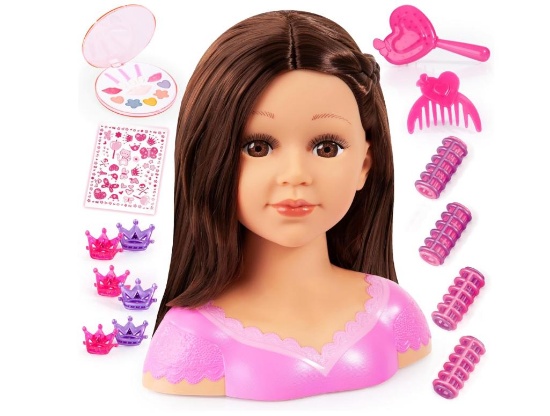 Bayer Design: Charlene Super Model Make Up Head, Brown Hairs, Brunette