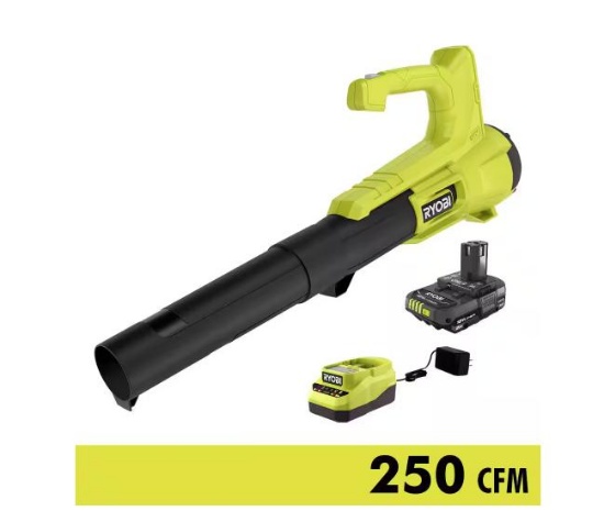 RYOBI ONE+ 18V 90 MPH 250 CFM Cordless Battery Leaf Blower/Sweeper