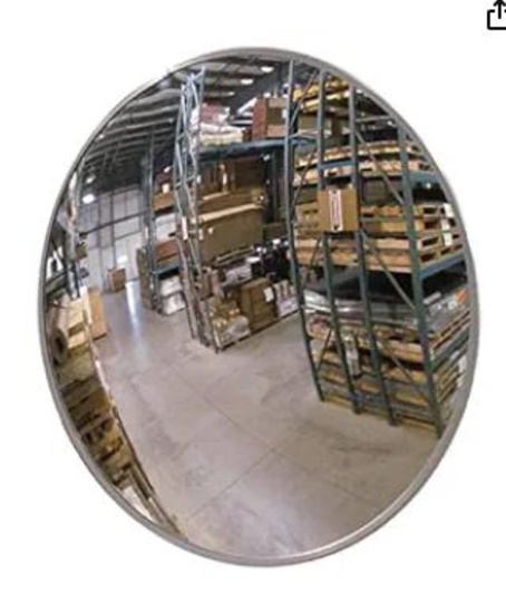 Se-Kure Domes & Mirrors SCVI-18Z Indoor Acrylic Convex Mirror/Z Mounting Bracket, 18" Diameter